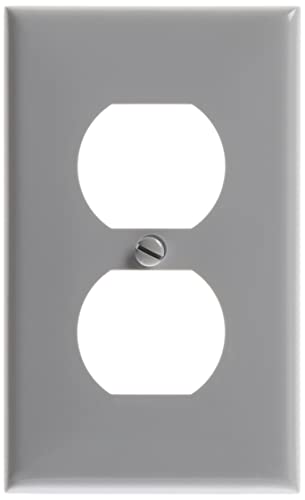 Leviton 1-Gang Duplex Wallplate - Gray Thermoplastic Nylon