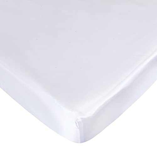 Coldwind Satin Pack and Play Sheet - White Fitted Mini Crib Mattress Cover
