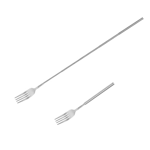 Extendable Stainless Steel Dinner & Fruit Forks 2-Pack, Adjustable 8.7-25.4 Inch