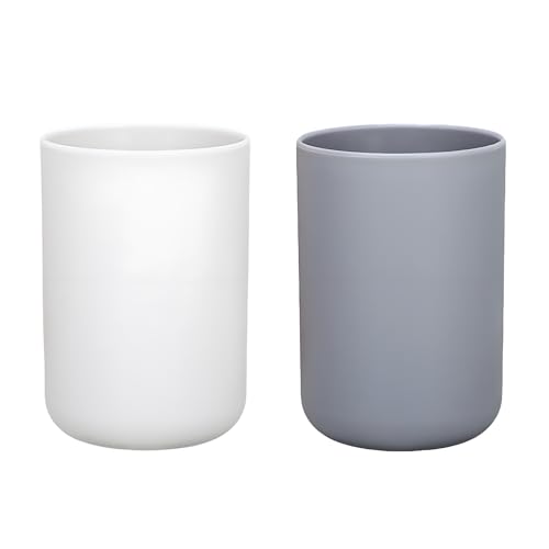 HUAMIAODI 2-Piece Bathroom Toothbrush Holder Tumbler Set, 300ml Plastic Cups