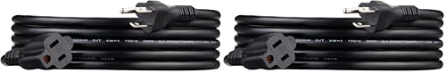 Amazon Basics 10 Ft Extension Cord - 3 Prong, Indoor Use (Pack of 2)