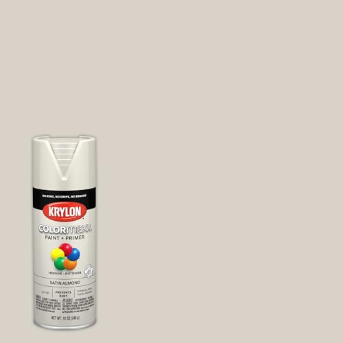 Krylon COLORmaxx Satin Spray Paint, Almond, 12 oz. All-Purpose Paint