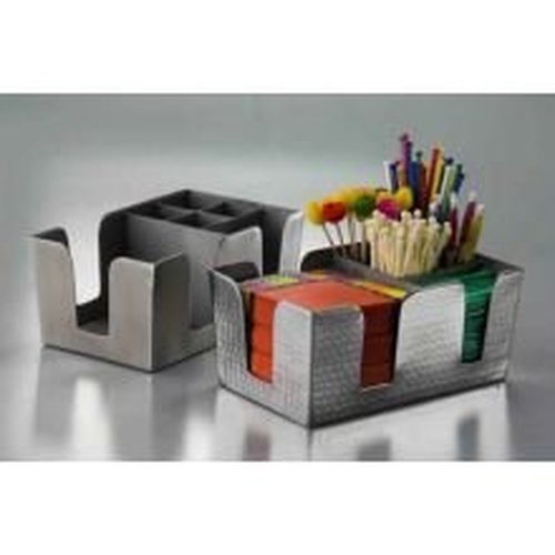 American METALCRAFT, Inc. American Metalcraft BARS7 Stainless Steel Bar Caddy with 6 Compartments, Satin Finish, Silver
