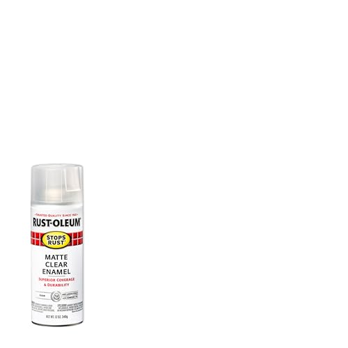 Rust-Oleum Stops Rust Protective Enamel Spray Paint, Matte Clear, 12 oz, 6-Pack