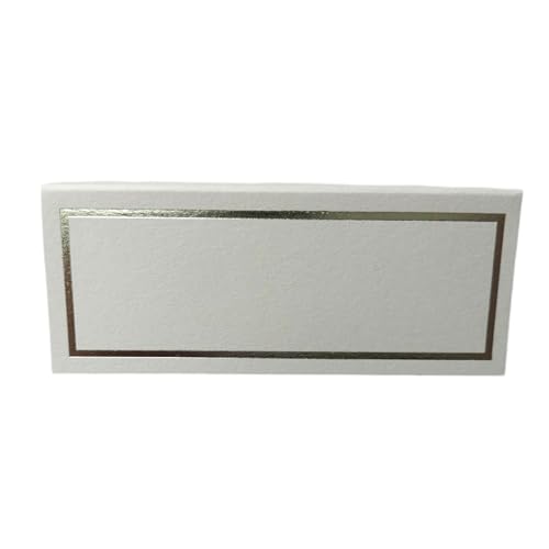 EVASTER 2x3.5 Inch Pack of 100 Silver Foil Border Place Cards for Weddings & Events