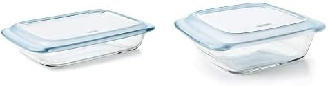 OXO Good Grips Glass Baking Dish Set - Freezer-to-Oven Safe, 3 Qt & 2 Qt, Clear, 9 x 13 & 8 x 8