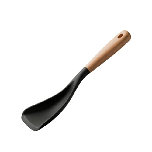 LorisArm Large Nonstick Silicone Spoonula with Wooden Handle - 11.2"