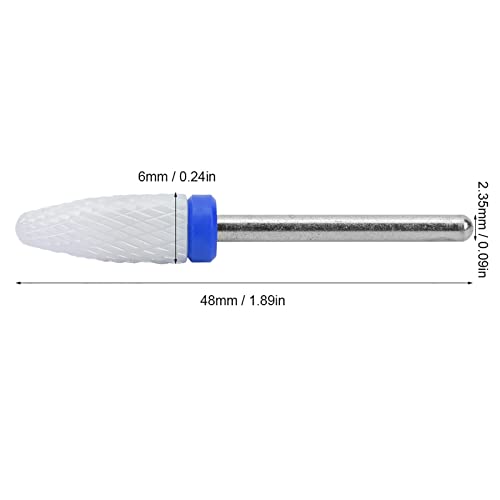 AUNMAS Ceramic Nail Drill Bit Corn Head Medium Frosted Blue