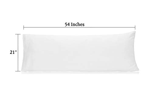 Cotton Craft Pillow Protectors - 2 Pack, 21x54 Inch White