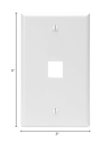 Leviton QuickPort Wall Plate, Single Gang 1-Port, White
