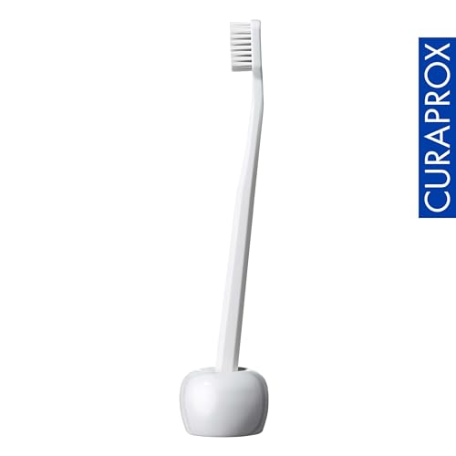 Curaprox White Ceramic Toothbrush Holder - Stylish & Hygienic