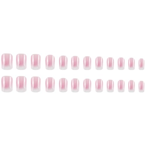 Fxujen Square Press On Nails Pink Ombre Acrylic False Nails Kit