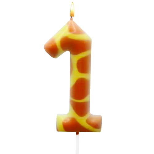 Giraffe Number 1 Birthday Candle - 3.54 Inch Cake Topper