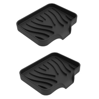 Silicone Soap Dish with Drainer - Fast Drying 2-Pack, Black