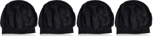 Evolve Satin Wide Edge Sleep Bonnet, Black Hair Care Cap