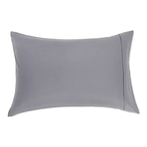 Amazon Basics King Pillowcases - Soft Microfiber, Dark Gray, Set of 2
