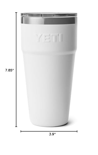 YETI Rambler 30 oz Stackable Tumbler, Stainless Steel, Vacuum Insulated with MagSlider Lid, White