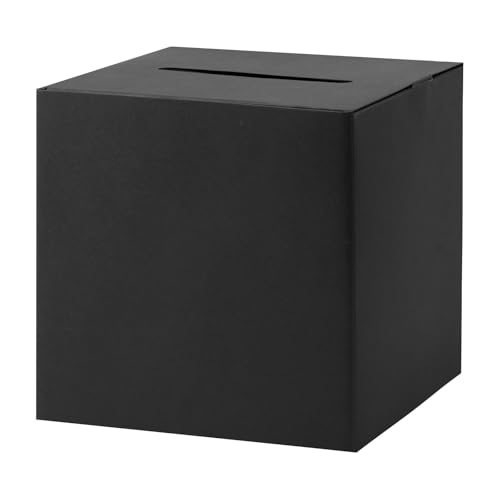 Hooqict 10-Inch Black Gift Card Box Holder for Weddings & Parties