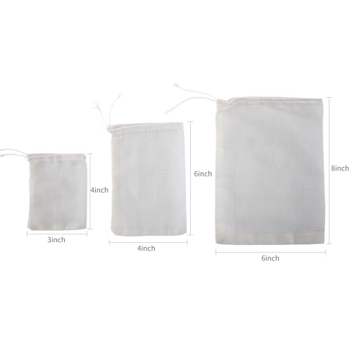 50pcs Natural Muslin Spice Bags 3x4in - Reusable Cooking Filter