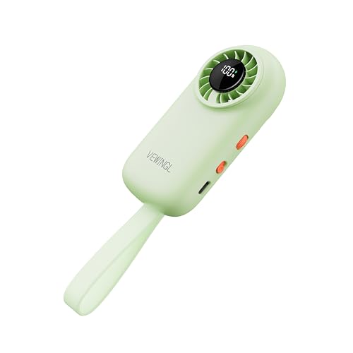 VEWINGL Mini Handheld Fan, USB-C Rechargeable with 100 Speeds - Green