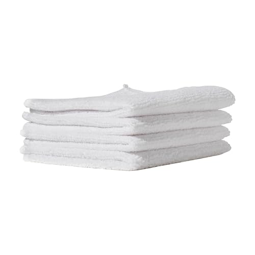 Furniture Clinic Microfiber Cleaning Cloths - White, Pack of 4 - Reusable & Absorbent