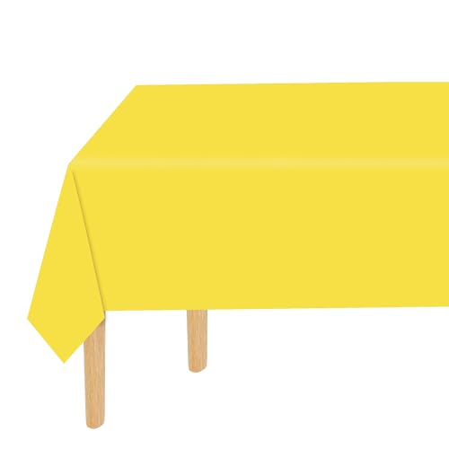 Yellow Disposable Tablecloths - 2 Pack, 54x108 Inch for Events