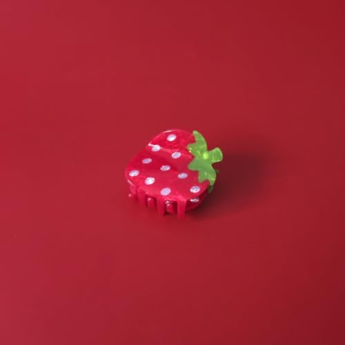 Funny Strawberry Acrylic Hair Claw Clip for Women Cute Fruit Styling