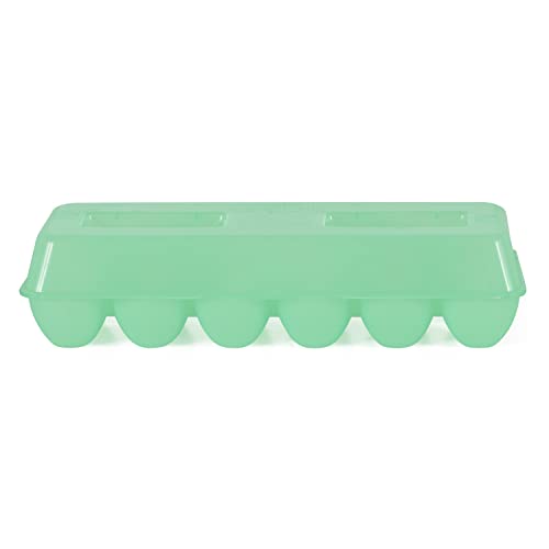 Tuff Stuff 12-Egg Reusable Plastic Storage Container with Lid, Green