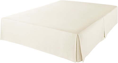 Amazon Basics Full Lightweight Pleated Bed Skirt - Beige, Machine Washable