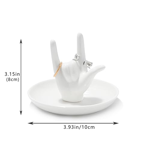 Ceramic I Love You Hand Ring Holder - Jewelry Dish Organizer