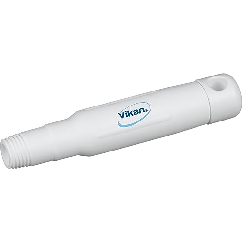 Vikan 29345 Mini Handle with European Threaded Tip, 6.5" Polypropylene, White