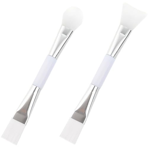 Zoolinn 2PCS Dual-Ended Clay Face Mask Brush - Soft Silicone & Bristle Applicator