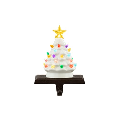 Illuminated White Tree Stocking Hanger - Christmas Holiday Decor
