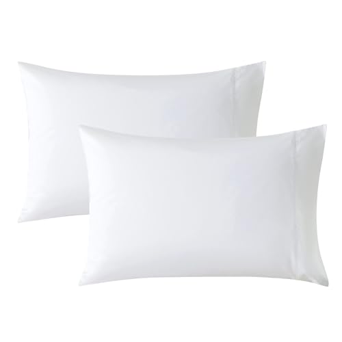 WhatsBedding Cotton Pillowcases Set of 2 - White, 20x26, Envelope Closure