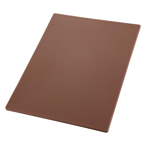 Winco 18" x 24" Commercial Plastic Cutting Board, Brown, NSF Certified