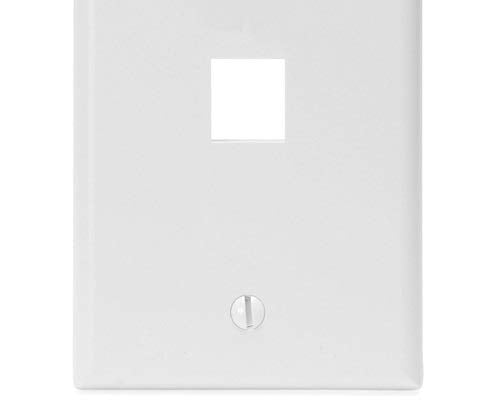 Leviton QuickPort Wall Plate, Single Gang 1-Port, White