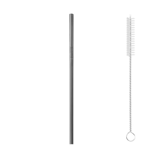 Reusable Stainless Steel Straws 10.5 Inch Metal Straw Black
