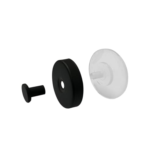 KVZVK Stainless Steel Suction Cup Shower Hooks - 2 Pack, No-Drill Black