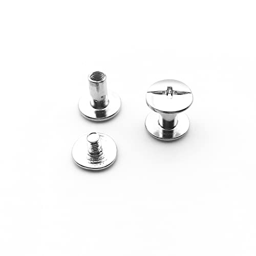 Metal Chicago Screws 7mm Post Rivets for Leathercraft and Bookbinding 50 Sets