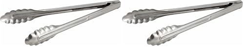 Winco 12-Inch Heavyweight Stainless Steel Utility Tongs (Pack of 2)