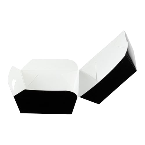 Restaurantware 2.5 x 2.5 x 2 Inch Mini Burger Boxes 100 Clamshell Food Containers - Hinged Lid Disposable Black Paper Take Out Boxes For Appetizers Or Desserts Serve Sliders or Finger Foods