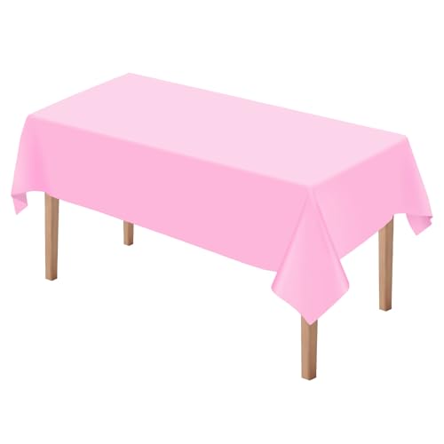 Pink Disposable Plastic Tablecloth 54" x 108" for Parties