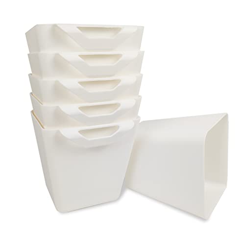 FMOACEN 6-Pack Hanging Cup Holder for Rolling Cart - White Storage Basket