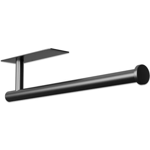 Square Black Stainless Steel Paper Towel Holder - Under Cabinet