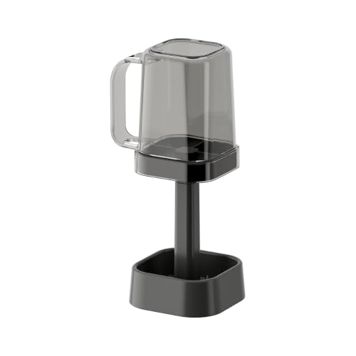 Eco-Friendly Bathroom Toothbrush Holder with Mouthwash Cup - Black