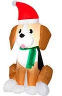 Holiday Time Beagle in Santa Hat Inflatable Display
