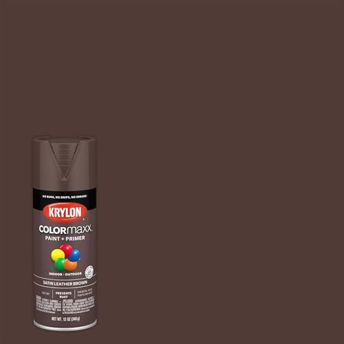 Krylon COLORmaxx Satin Leather Brown Spray Paint & Primer - 12 oz