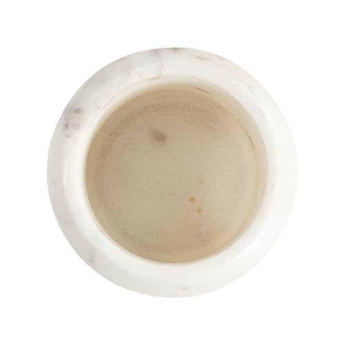 Marble and Mango Wood Pinch Pot Canister with Lid - 2.25" Round x 2.75"H