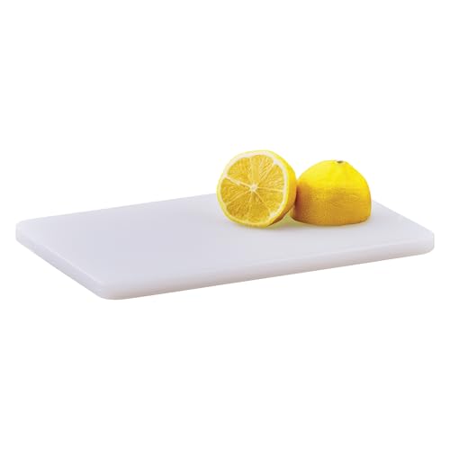 Winco 6" x 10" White Heavy-Duty Plastic Cutting Board - CBWT-610