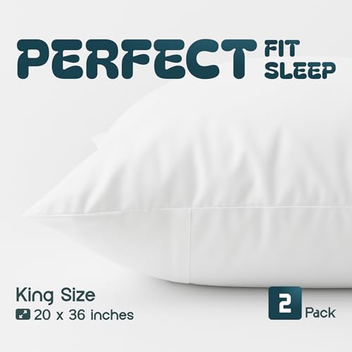 Ultra-Soft King Pillow Covers with Zipper - 2 Pack, 20x36